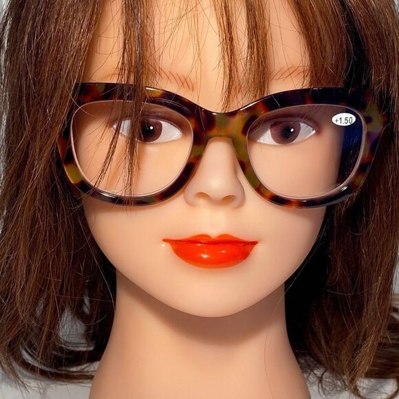 1390 Mona Oversize Reading Glasses 1.50 Readers Tortoise Frames NWT - Picture 1 of 9